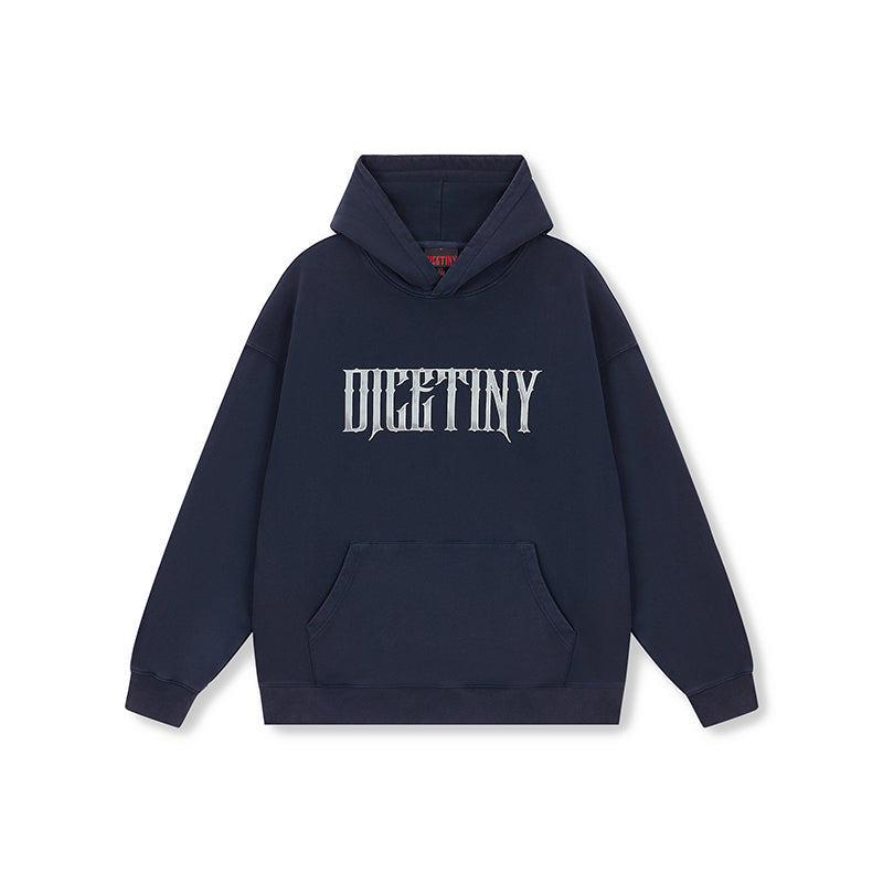 DICETINY Metal Font Logo Washed Hoodie