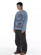 EVILKNIGHT(EK) Crazy Punk Printed Sweatshirt