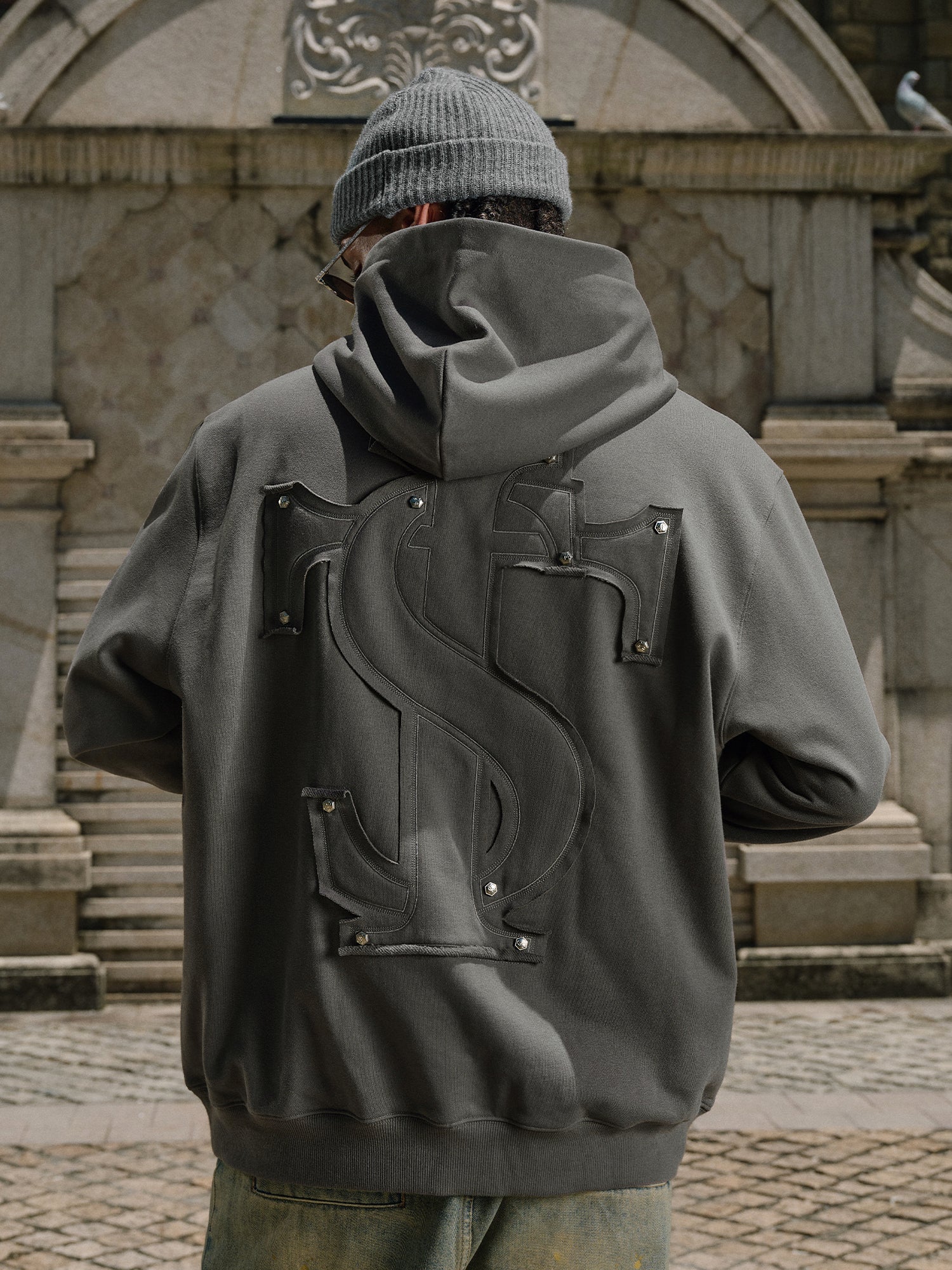 Small Town Kid Studded Logo Patch Hoodie