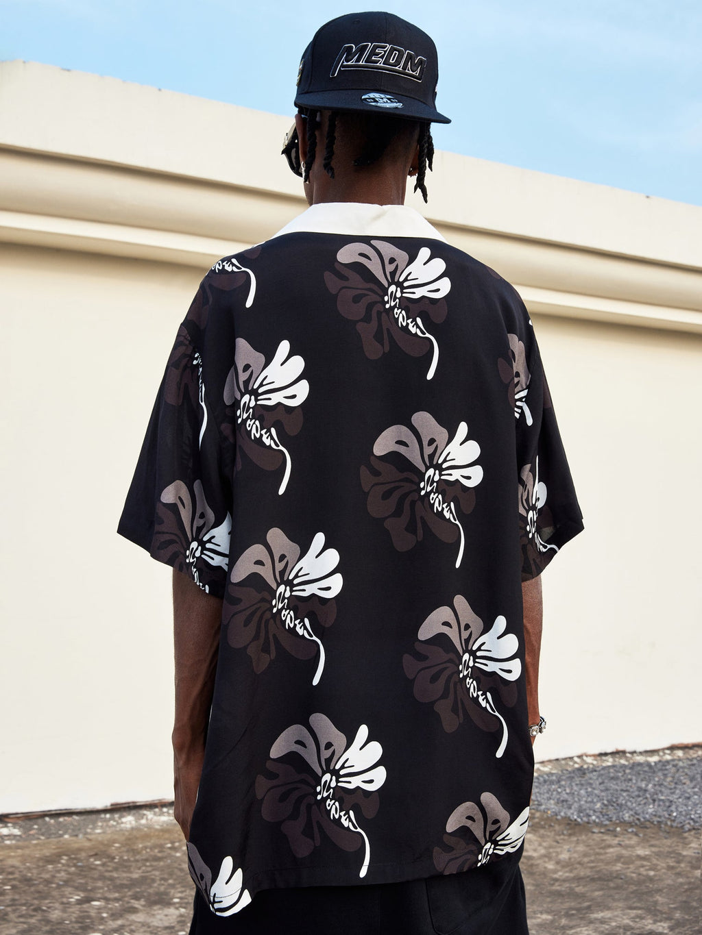 MEDM Lapel Color Short Sleeved Hawaiian Shirt