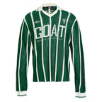 STEEPC Striped Knit GOAT Long Sleeve V-Neck Polo Jersey