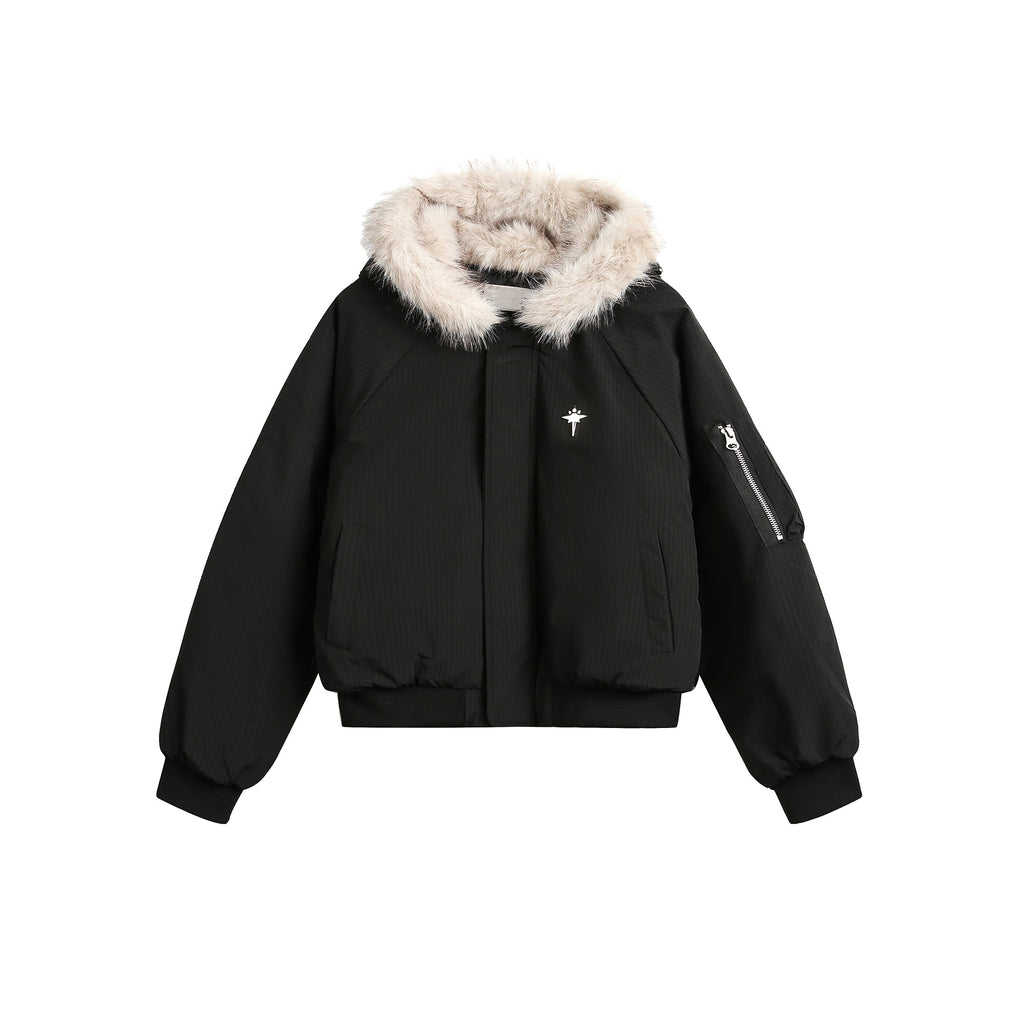 F3F Select Fur Lining Hoodie MA-1 Bomber Flight Jacket