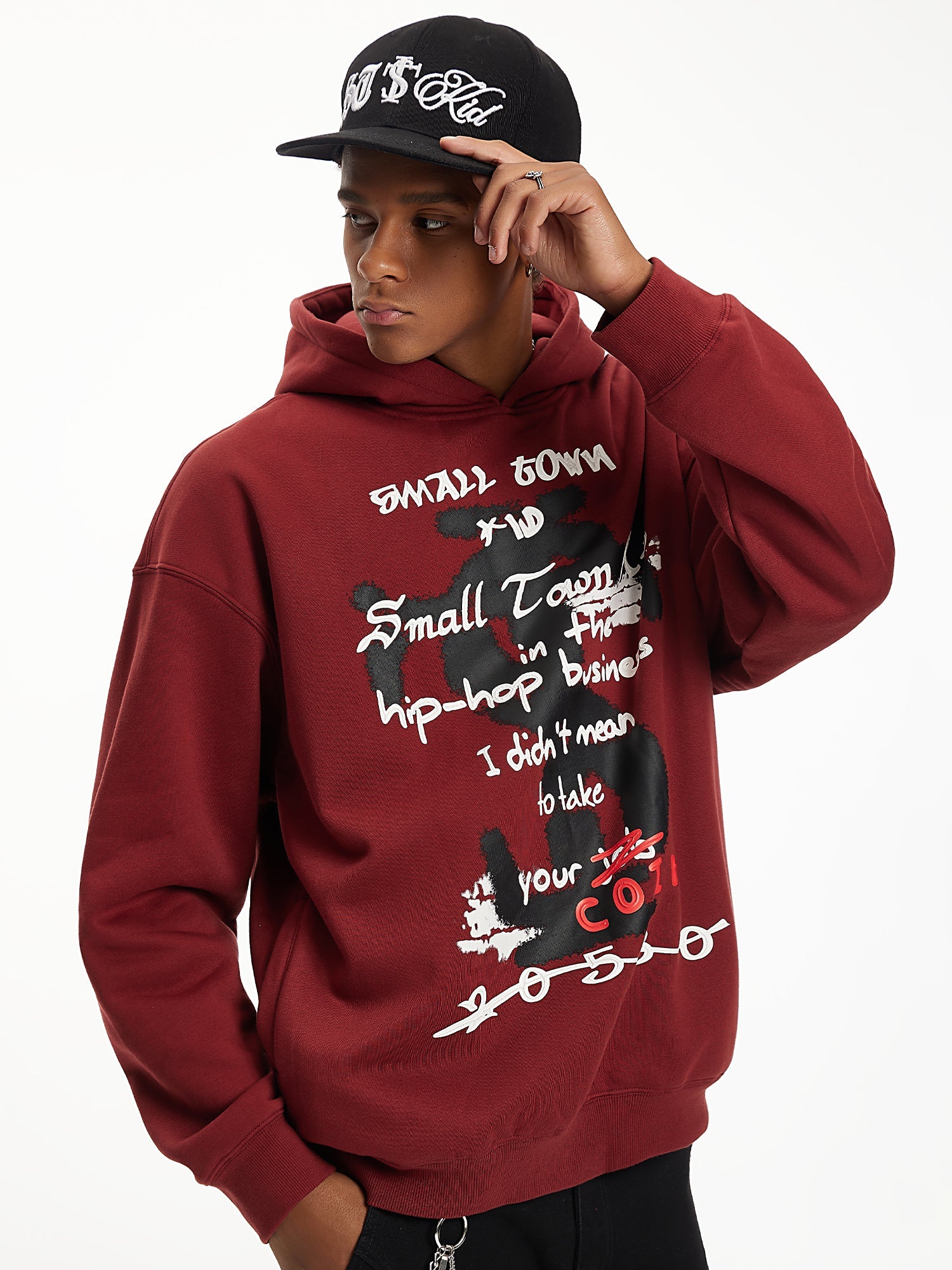 Small Town Kid Graffiti Font Print Hoodie