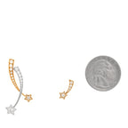 18K Yellow White Gold Diamond Etoile Filante Earrings