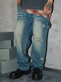 S45 Hole Washed Double Knee Jeans