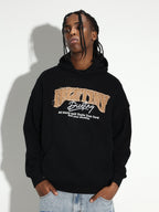 DICETINY Denim Patch Logo Studs Hoodie