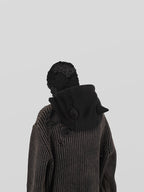 UNDERWATER Logo Embroidered Devil Horn Balaclava Hat