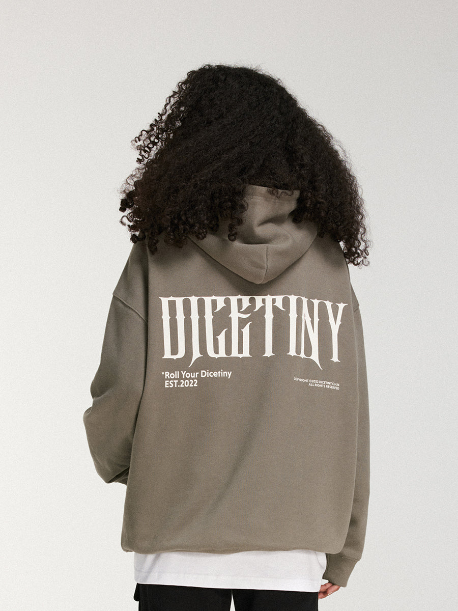 DICETINY Basic Back Logo Print Hoodie