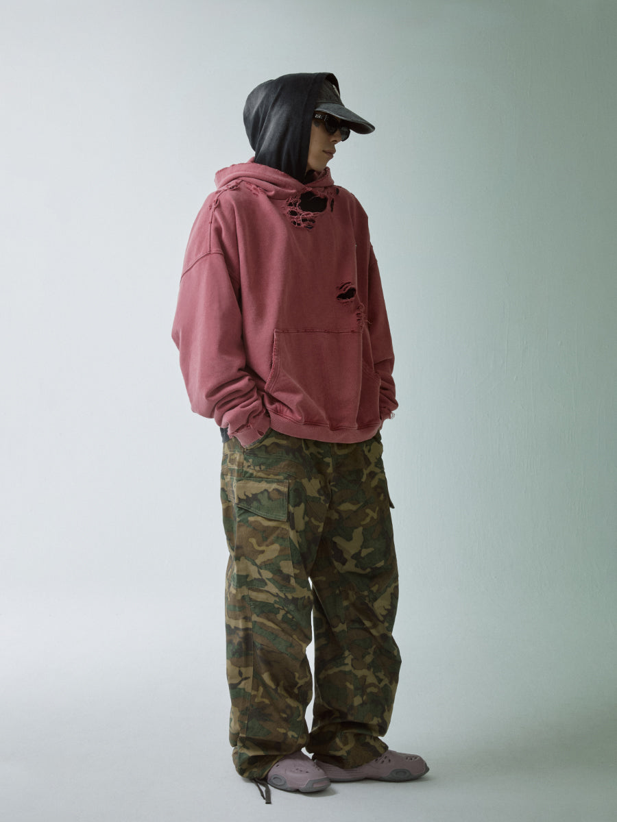 F2CE Pleated Camouflage Work Baggy Cargo Pants