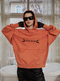 STEEPC Orange Structured Patchwork Hoodie