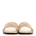 Suede Goatskin Shearling Embroidered Dway Slide Sandals 40.5 Cookie