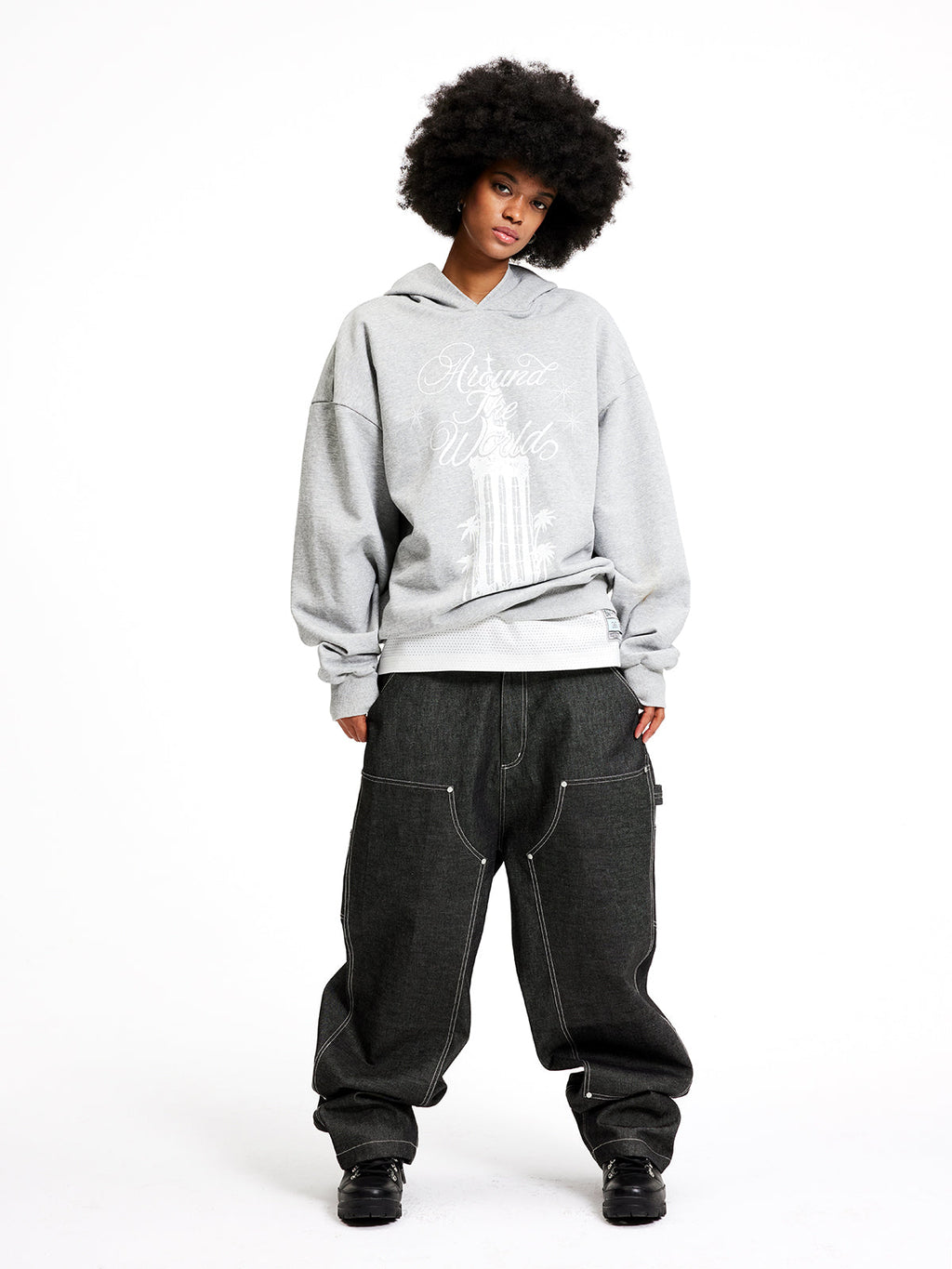 MHARF Gray House Graphic Printed Hoodie