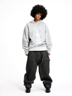 MHARF Gray House Graphic Printed Hoodie