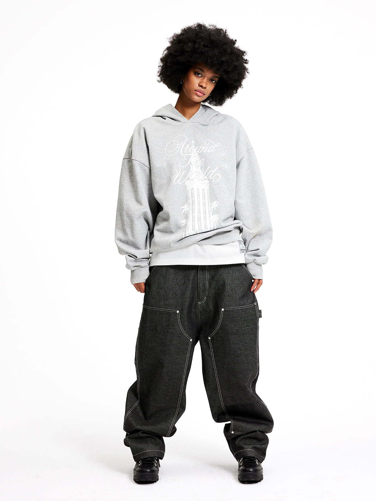 MHARF Gray House Graphic Printed Hoodie