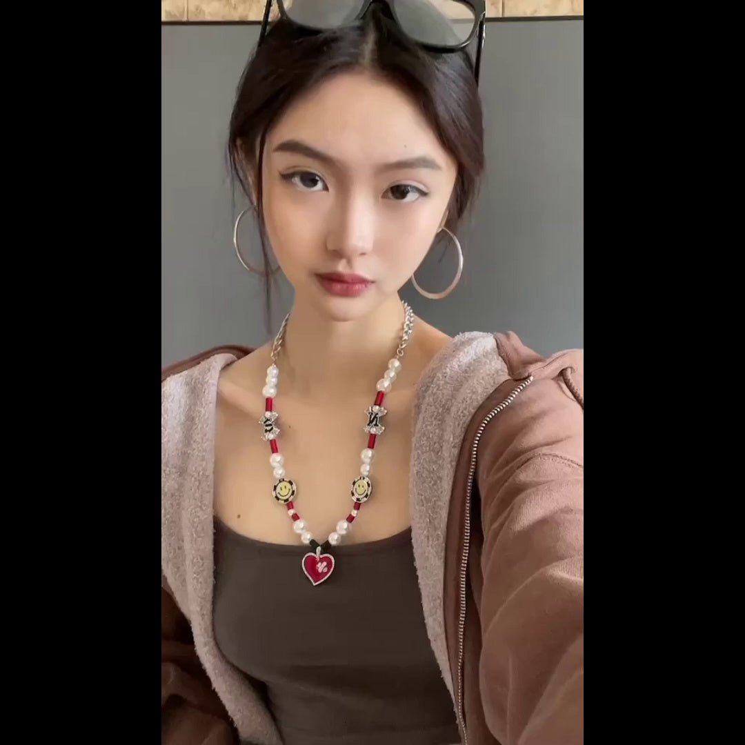 SALUTE x NBO Smiley Face Fake Love Necklace
