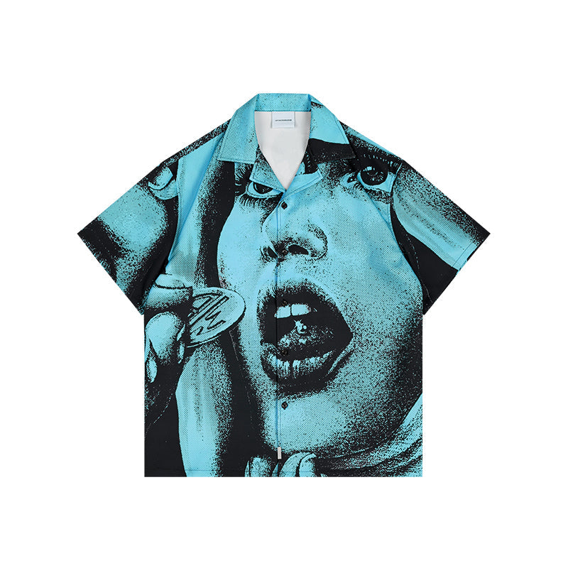 ANTIDOTE Portrait Print Short Sleeve Shirt