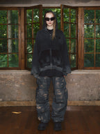 STEEPC Batik Destruction Drop Shoulder Zip Hoodie