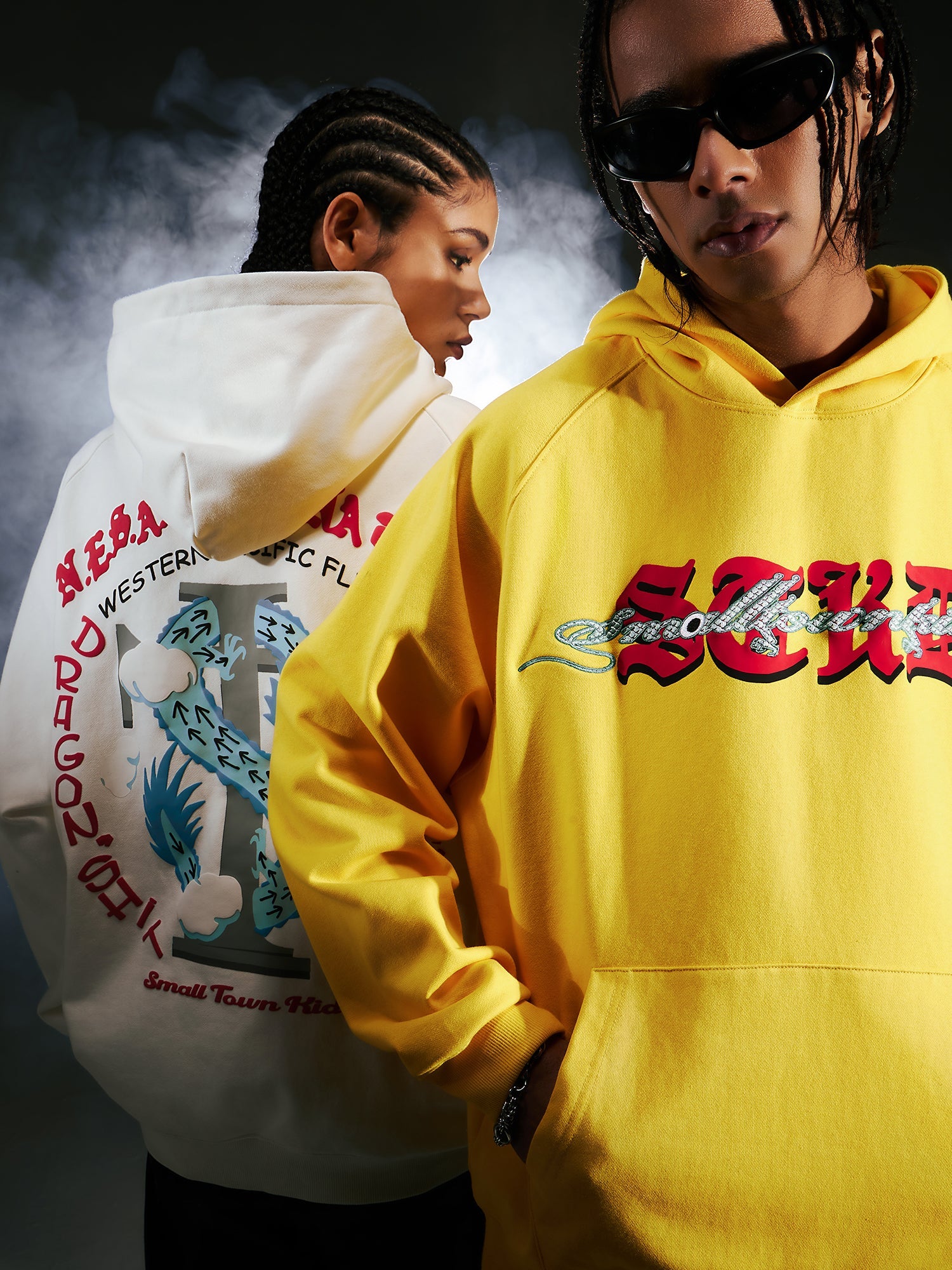 Small Town Kid Dragon Design Print Hoodie