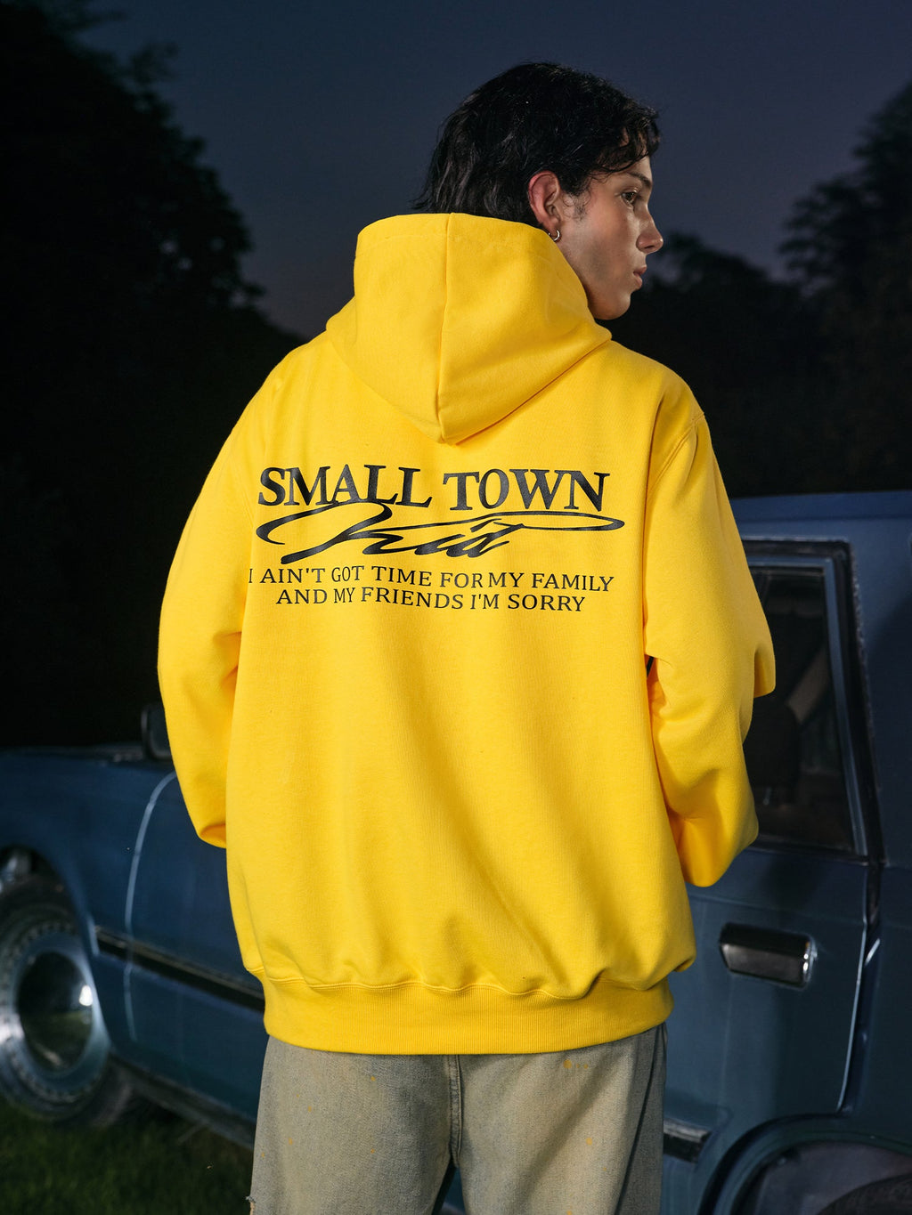 Small Town Kid Font Typography Logo Hoodie