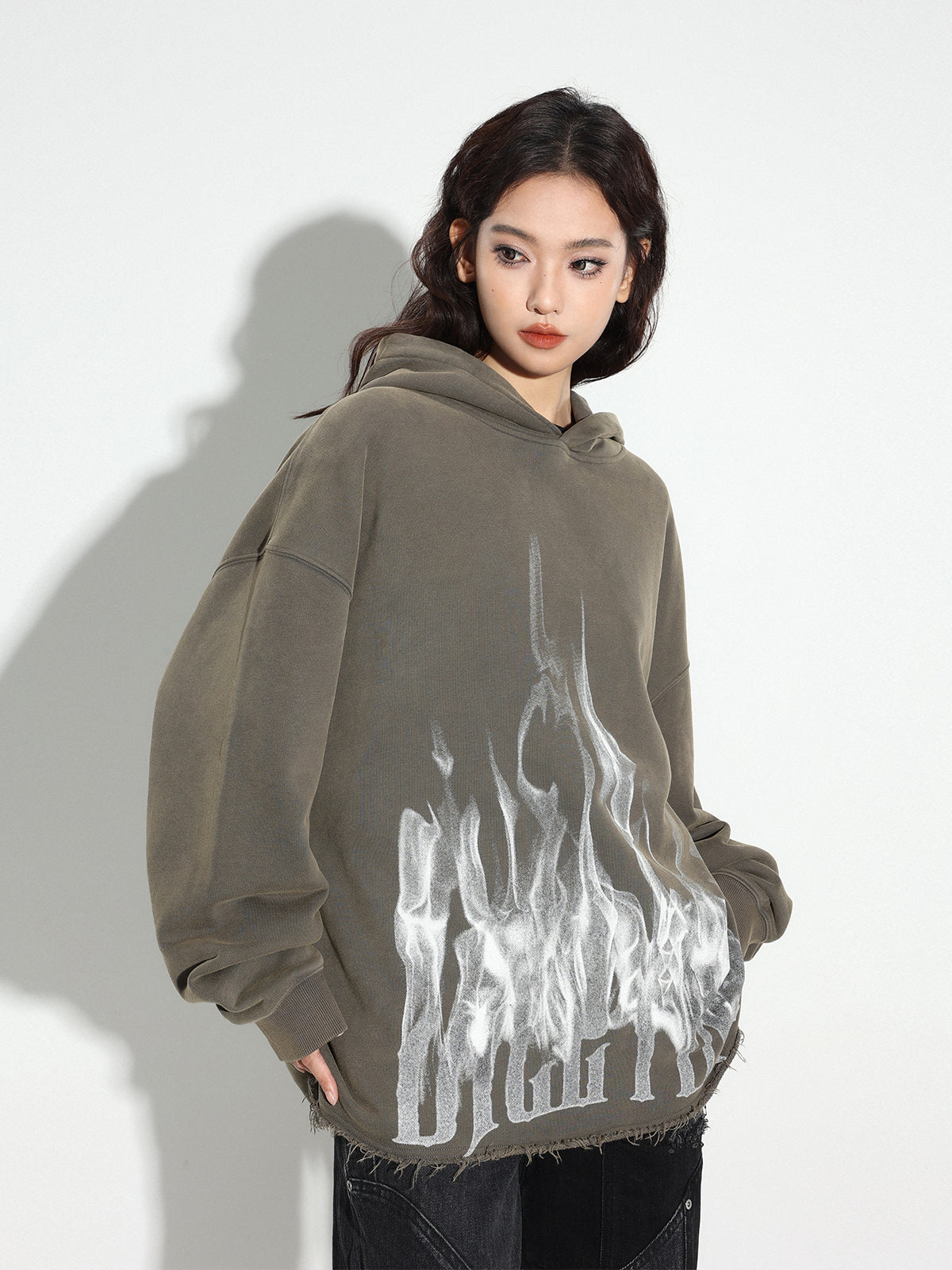 DICETINY Logo Flame Printed Hoodie