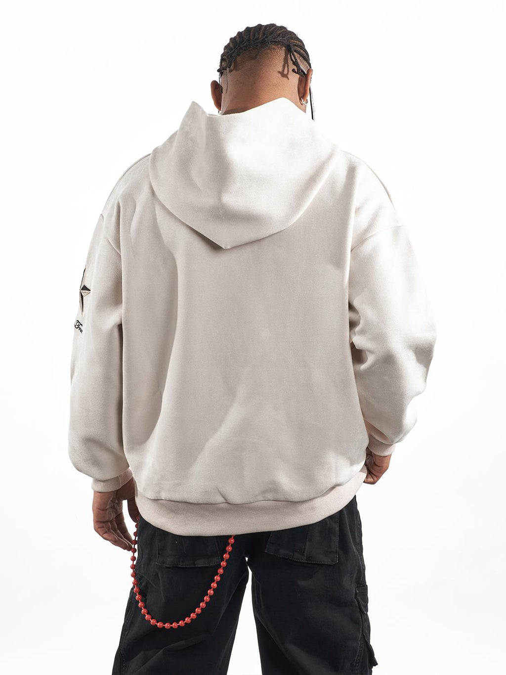 F3F Select Embroidered Faux Suede Hoodie