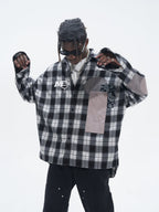 Harsh and Cruel Patchwork Plaid Long Sleeve Shirt