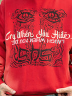 S45 Gradient Washed Tears Girl Print Hoodie