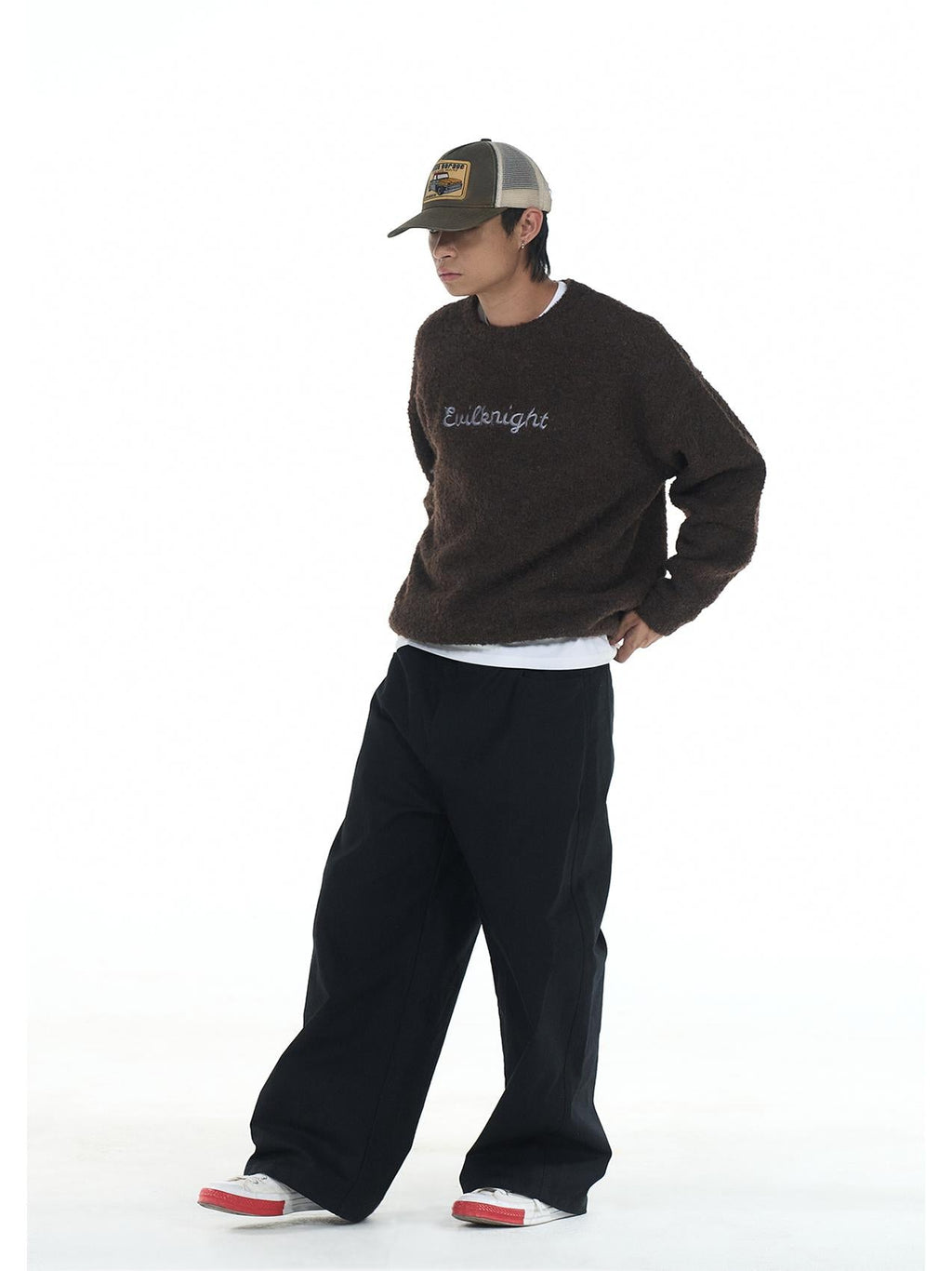 EVILKNIGHT(EK) Sweet Embroidered Custom Dyed Knit Sweater
