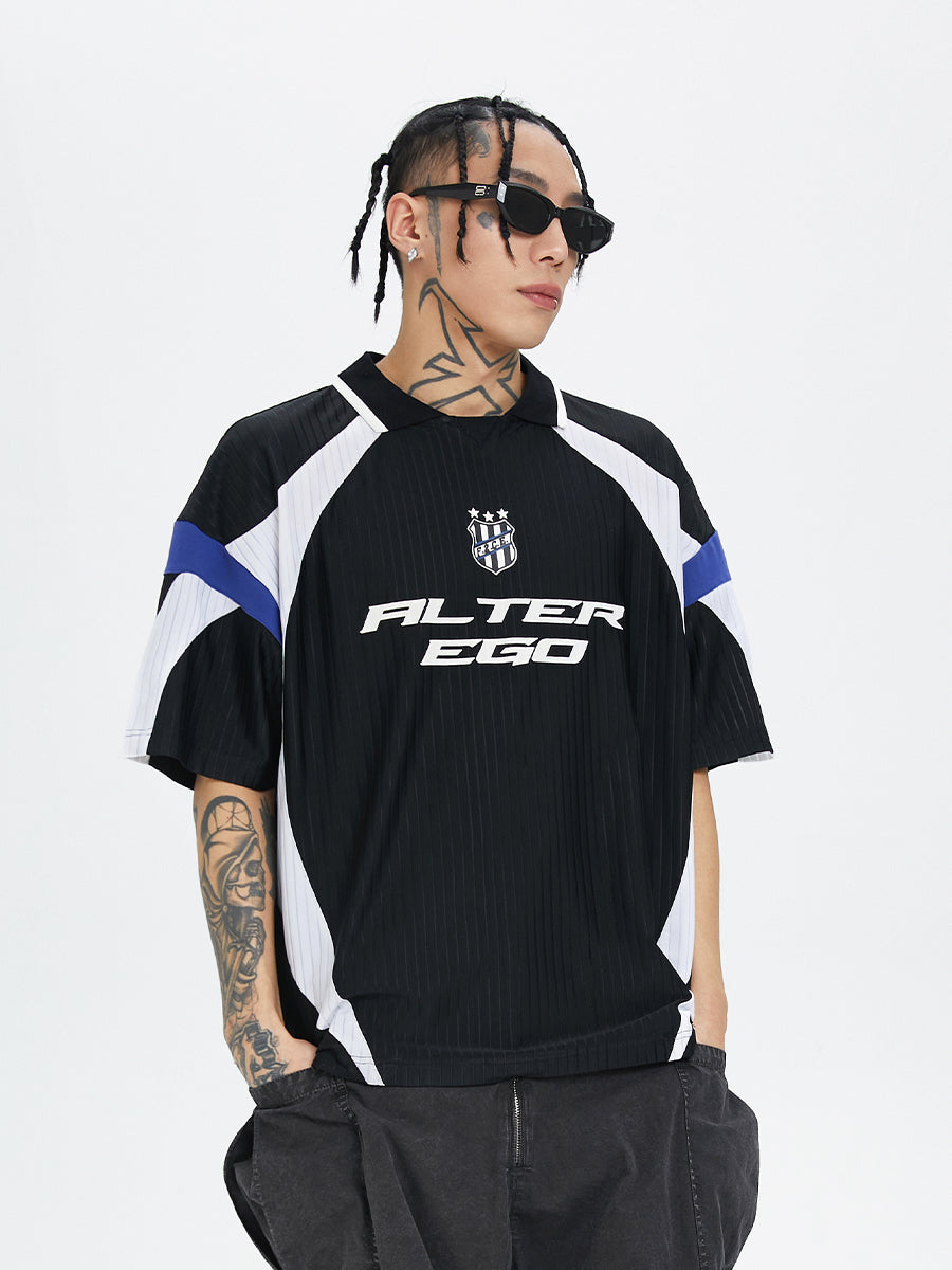 F2CE Splicing Collision Color Uniform Polo Shirt