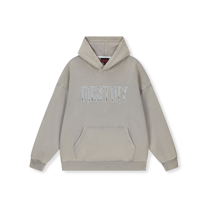 DICETINY Metal Font Logo Washed Hoodie