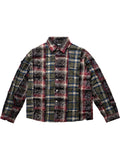 EVILKNIGHT(EK) Color Blocking Plaid Long Sleeve Shirt