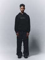 ANTIDOTE Patchwork Leather Embroidered Hoodie