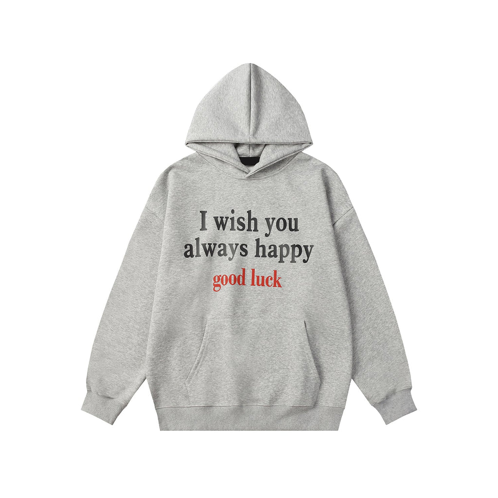 F3F Select Good Luck Printed Letter Hoodie