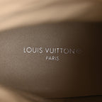 Suede Calfskin Monogram Denim Laureate Platform Desert Boots 38.5 Taupe