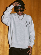 MEDM Worsted Heavyweight Cotton Basic Logo Knit Sweater