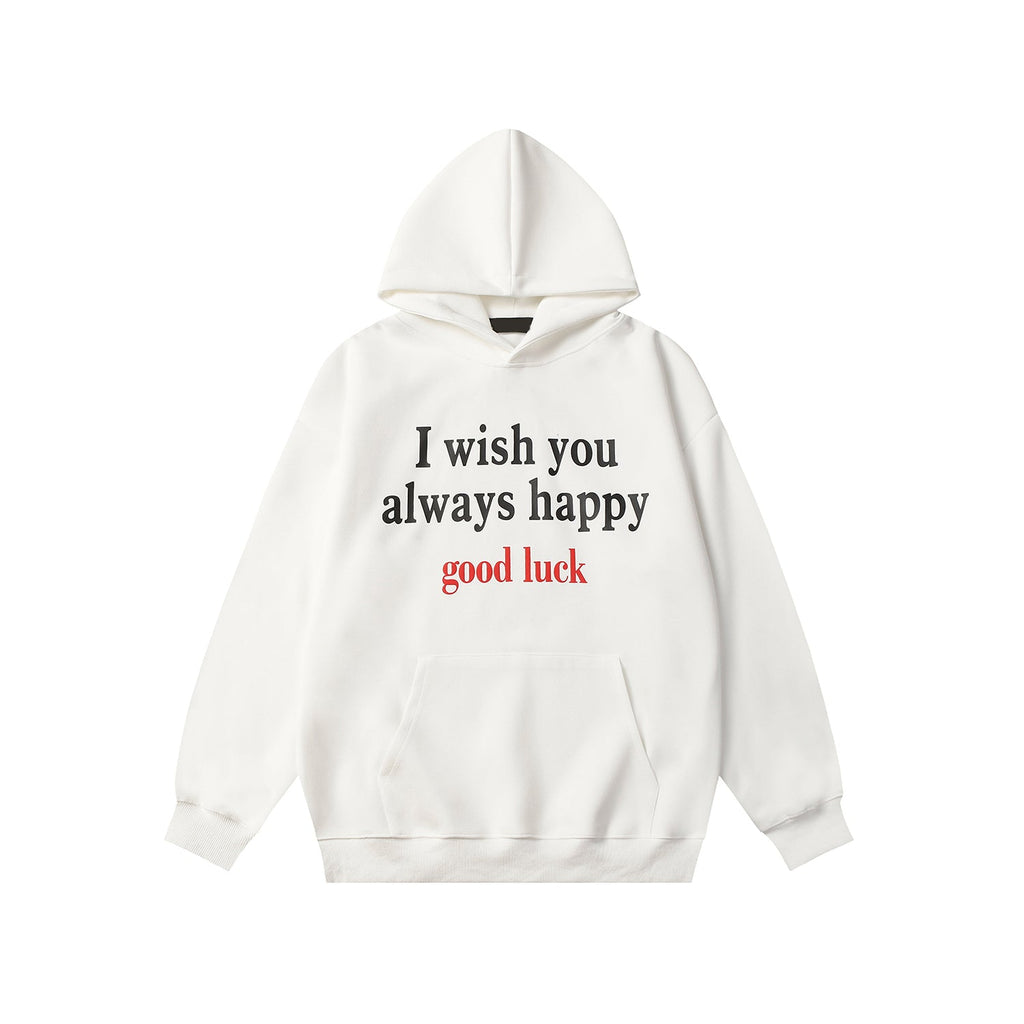 F3F Select Good Luck Printed Letter Hoodie