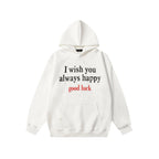 F3F Select Good Luck Printed Letter Hoodie