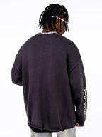 F3F Select Print Destruction Ripped Knit Sweater