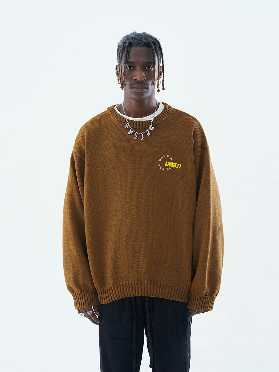 Harsh and Cruel Hand-Painted Kids Circular 3D LOGO Knit Sweater