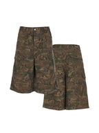 STEEPC Camouflage Distressed Cargo Baggy Shorts