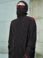 DICETINY Destruction Logo Embroidered Knit Sweater
