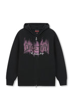DICETINY Thorn Logo Print Zip Up Knit Hoodie