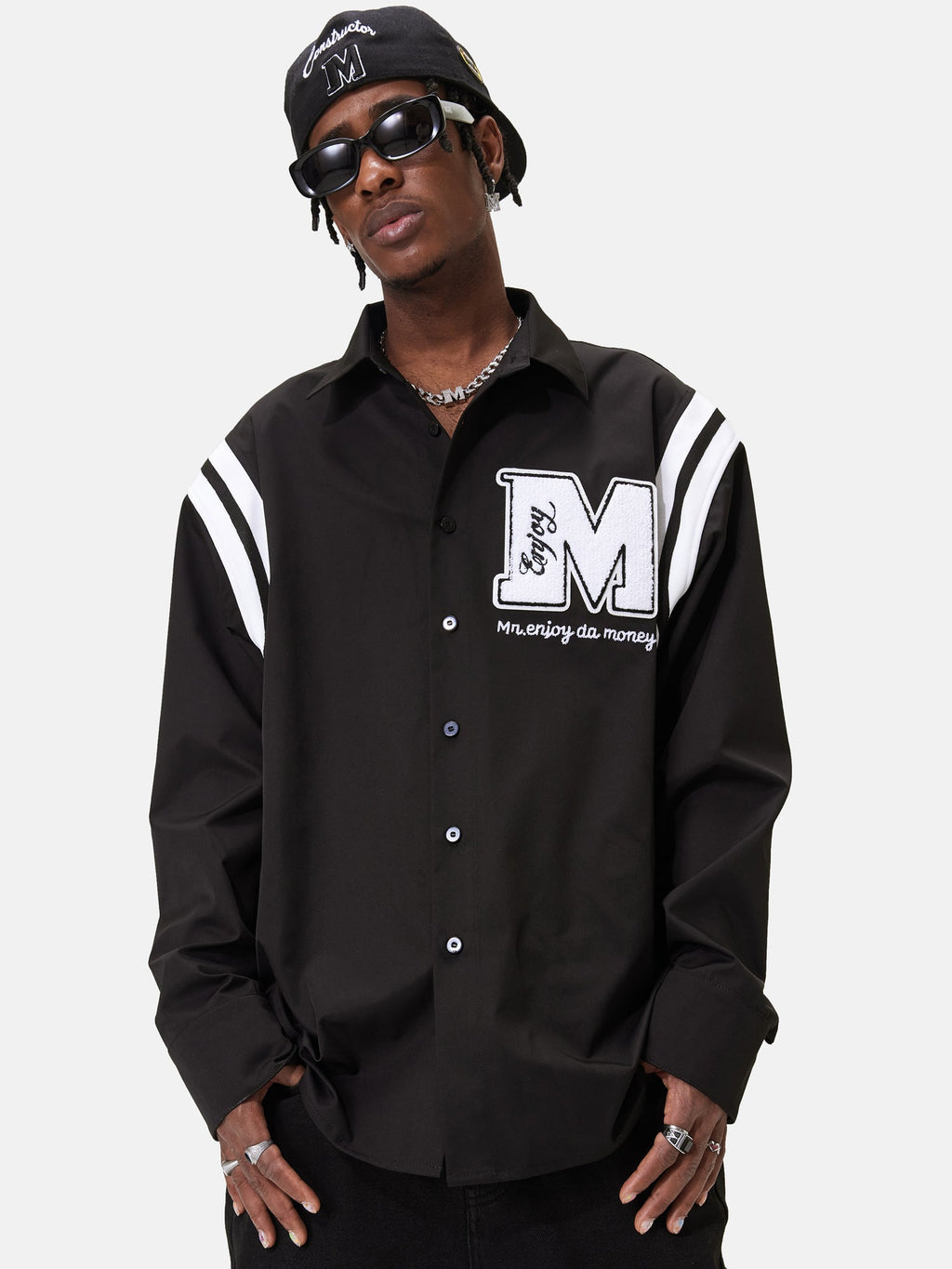 MEDM Lapel Striped Long Sleeves Shirt