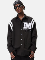 MEDM Lapel Striped Long Sleeves Shirt