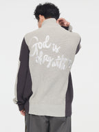 F2CE Contrast Color Stitching Zipper Cardigan