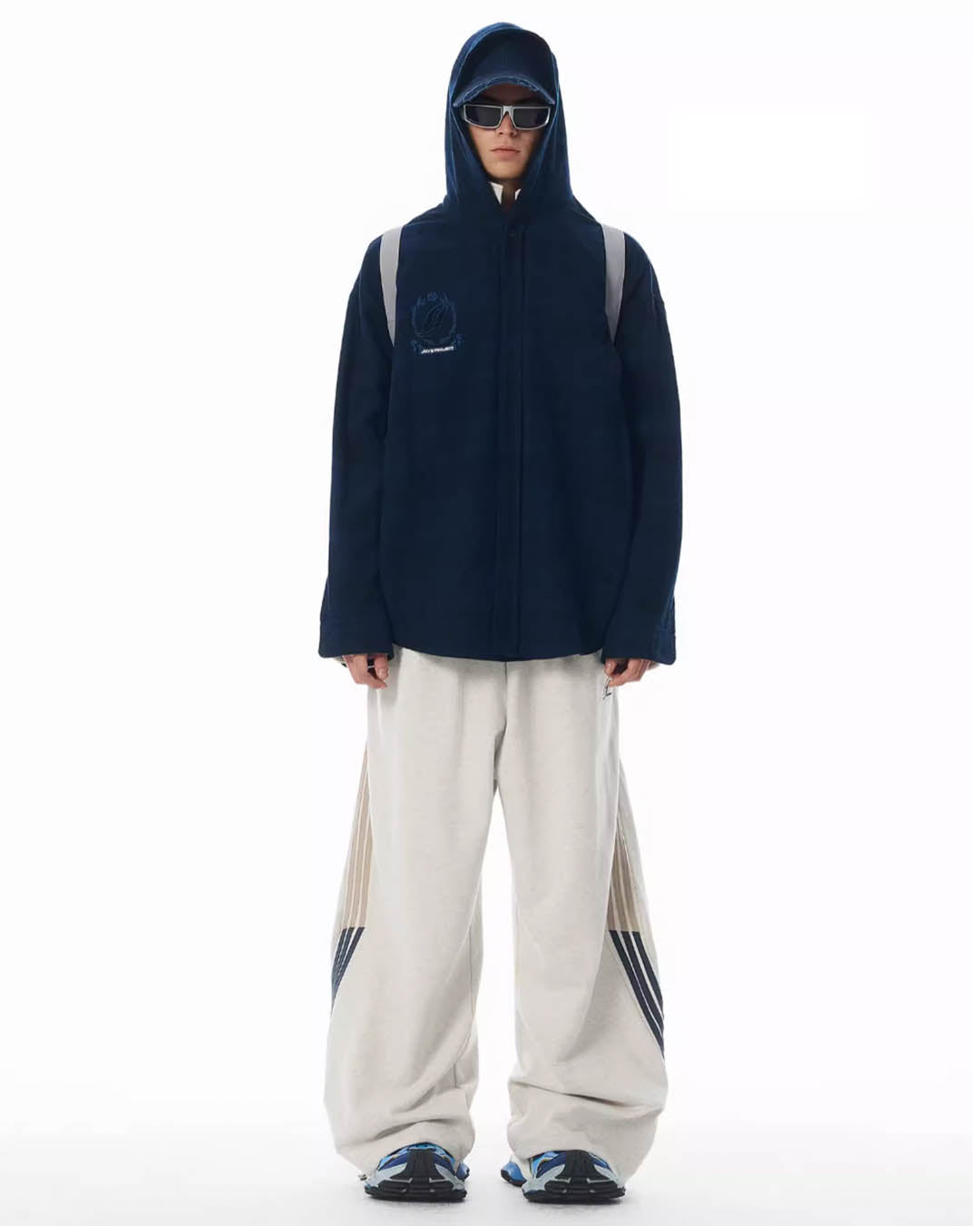 JHYQ Work Plaid Embroidery Hooded Shirt Jacket
