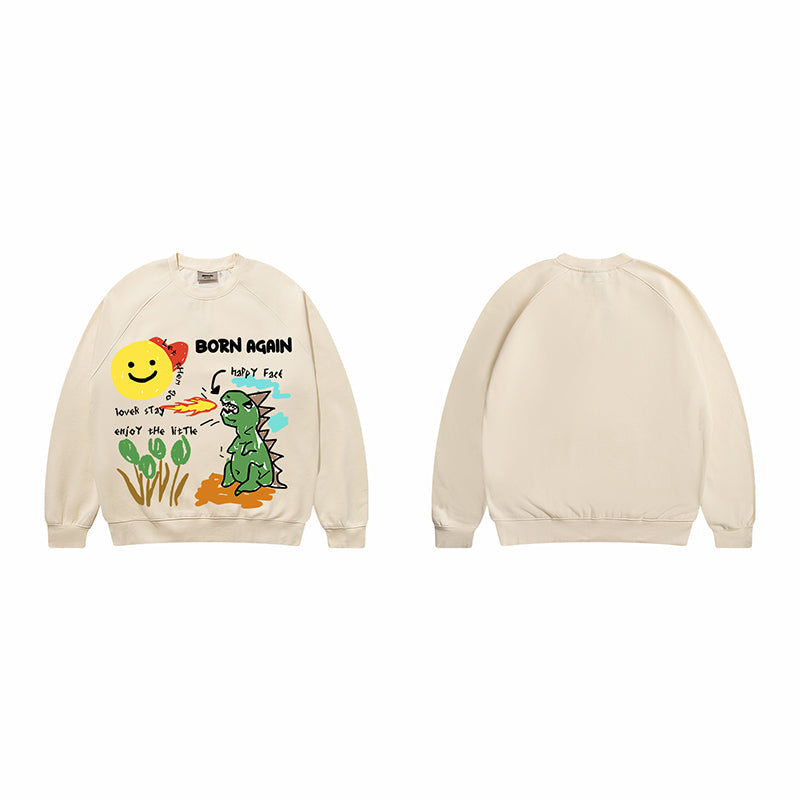 F3F Select Graffiti Dinosaur Print Sweatshirts