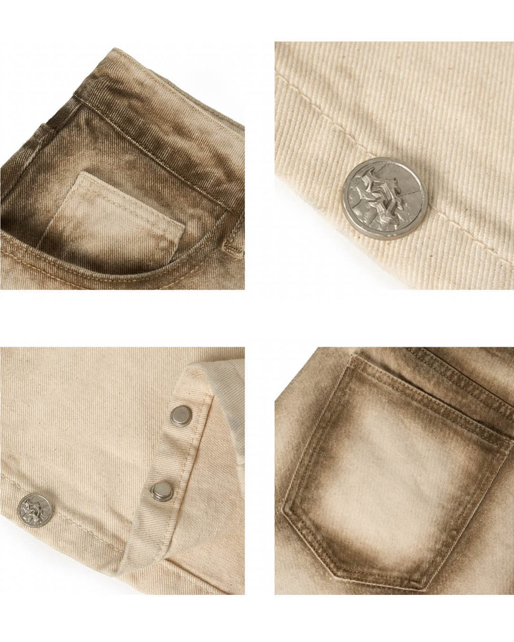 JHYQ Old Dirty Dyed White Baggy Jeans