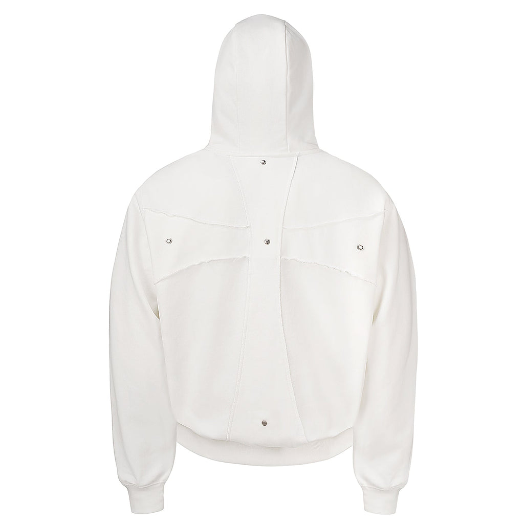Small Town Kid Studded Cross Patch Zip Up Hoodie