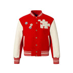 YADcrew Puzzle Snake Pearl Varsity Jacket